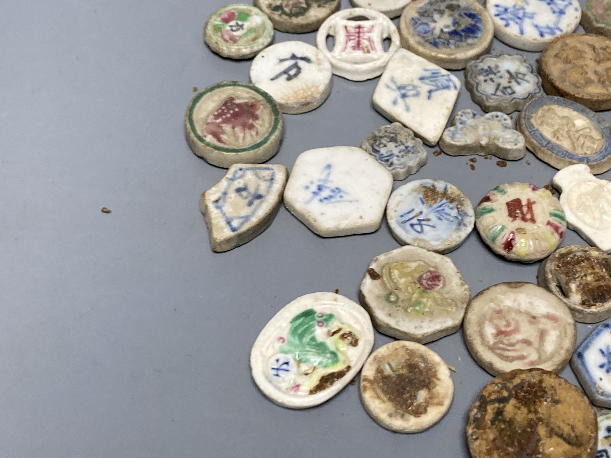 A group of Siamese porcelain gaming counters